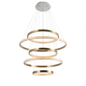 Khách Sạn Hiện Đại Thiết Kế Phòng Ăn Treo Ánh Sáng Vàng Nhôm Bronze Vòng Chandelier Pendant Lights Led Cho Trang Trí Nội Thất