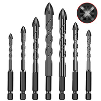 Forets à carreaux hexagonaux croisés de 3 à 12mm pour ouvre-trou en céramique de verre, béton, brique en alliage dur, Triangle, outil Brocas Para Vidrio