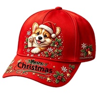Gorra de Béisbol Navideña con Estampado Digital 3D, Unisex, 100% Poliéster, Ajustable, Tipo Snapback