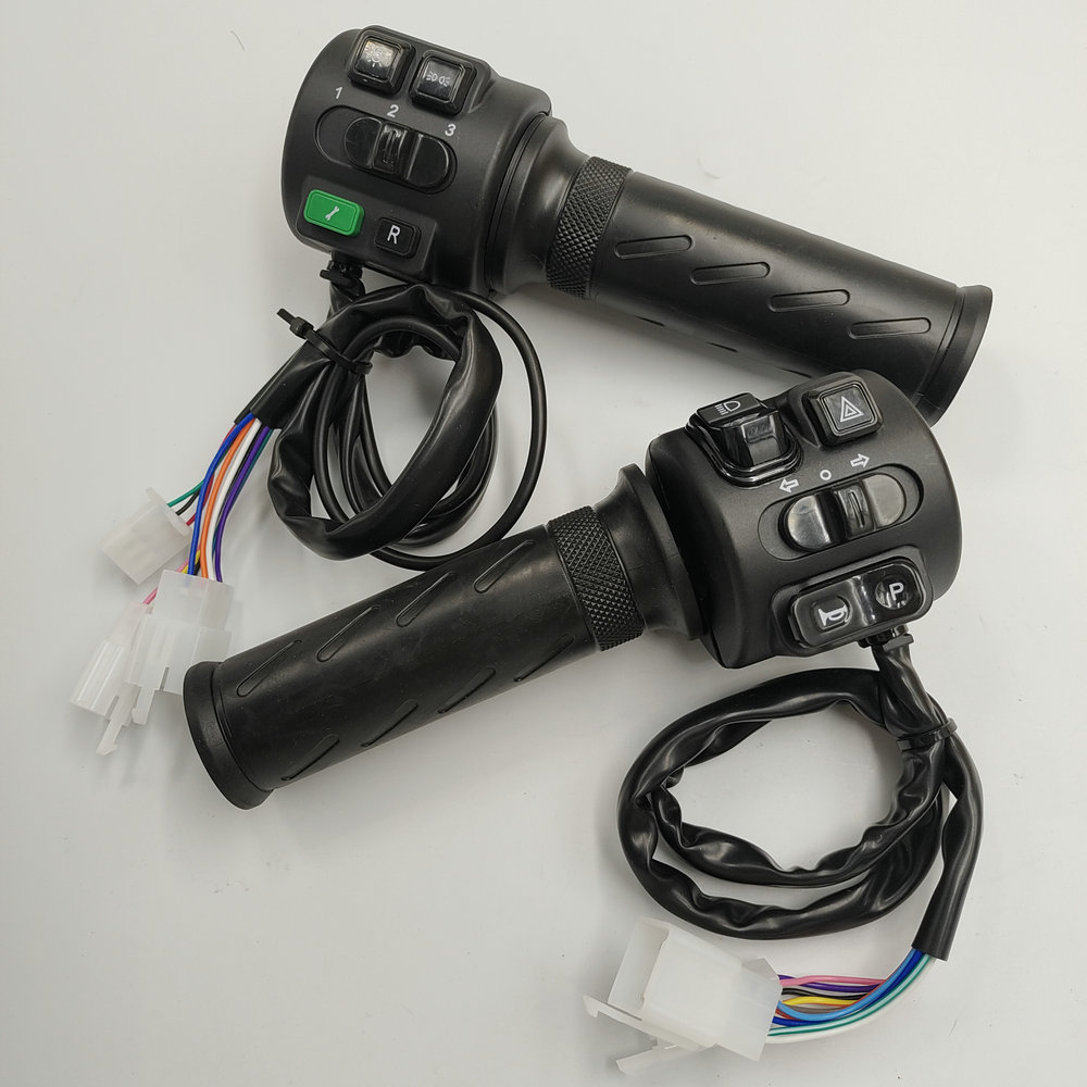 Дроссельная заслонка для электрического велосипеда со встроенным переключателем, ручка управления скоростью в сборе, ручки на руль для скутера + световой гудок, 3 кнопки скорости