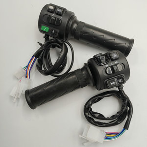 Acelerador para Bicicleta Eléctrica con Interruptor Integrado Conjunto de Manillar para Control de Velocidad Puños para Scooter + Botón de <span class=keywords><strong>3</strong></span> Velocidades para Luz y Bocina - Product Image 1