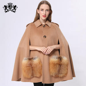 Cape longue à col roulé Style anglais, <span class=keywords><strong>manteau</strong></span> en <span class=keywords><strong>laine</strong></span>, ample, luxe, pour femme, hiver, collection Offre Spéciale - Product Image 4