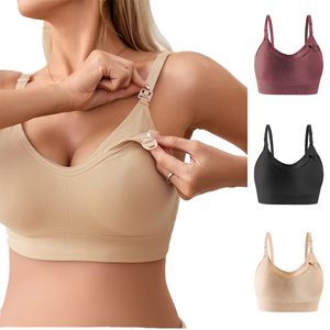 All'ingrosso <span class=keywords><strong>reggiseno</strong></span> di <span class=keywords><strong>allattamento</strong></span> di maternità Sexy Comfort S M L XL XXL anteriore aperto senza soluzione di continuità per le donne incinte con Logo personalizzato - Product Image 1