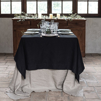 Nappe en lin pour hôtel, lin de lin de qualité supérieure pour mariage, nappe carrée en lin lavé à la pierre, couleur unie, vente en gros, personnalisable pour la maison