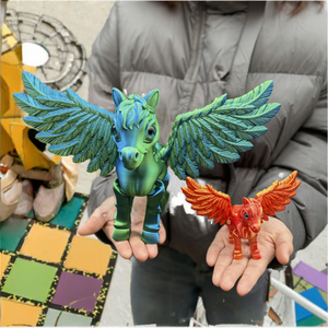 3D Printed <b>PLA</b> Flexible Crystal Pegasus Toys Kids Action Figure Horse Animals Children Big Size Collection Original Unisex - Product Image 2