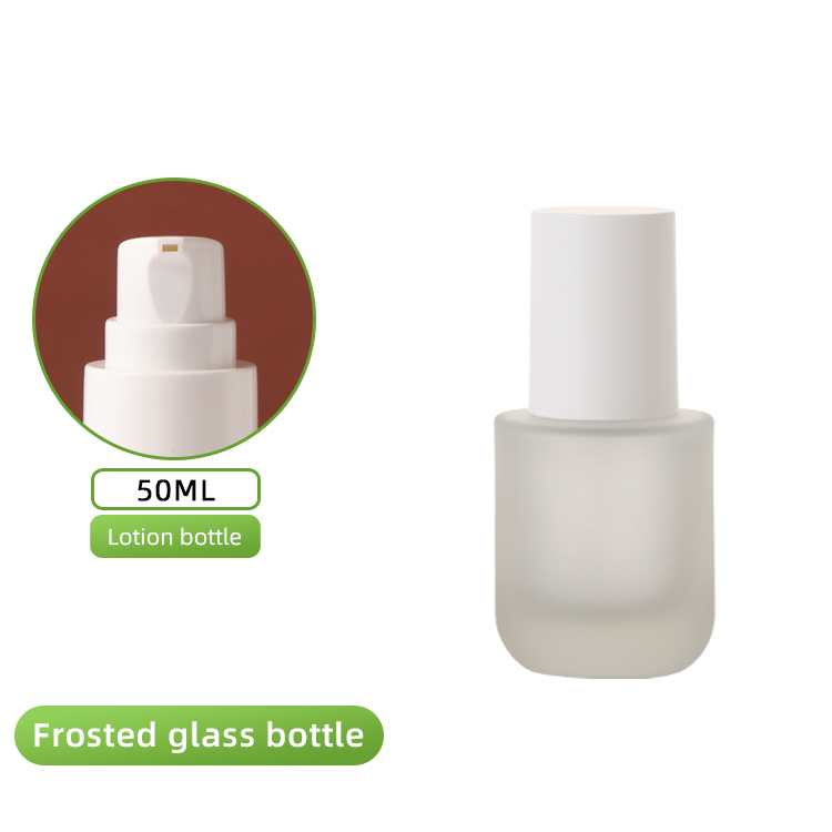Flacon givré XWP 50 ml - lotion blanche + couvercle blanc mat