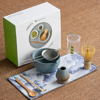 Astief – Kit de fouet et bol à matcha en céramique artisanale, coffret cadeau, ensemble de bols à matcha en poterie rustique