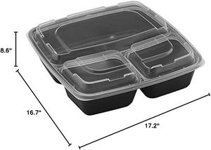 Boîte Bento jetable en plastique PP pour micro-ondes, 500ml, 700ml, 1000ml, avec 1, 2, 3, 4 ou 5 compartiments, pour plats congelés - Product Image 6