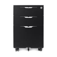 Armoire de classement mobile en acier à 3 tiroirs, design moderne et grande capacité, gain de place, pour usage bureautique, achat en gros