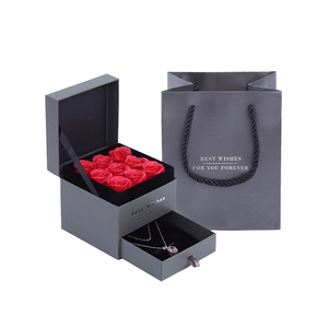 Cứng nhắc các tông xi lanh Hộp quà tặng với cửa sổ rõ ràng hộp phong cách ống giấy cho Rose Bouquet hoa tươi Quà Tặng hiển thị - Product Image 2