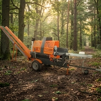 Fendeuse de bois haute vitesse 20T, machine à fendre les bûches 15HP, équipement forestier à essence