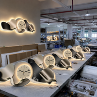 Pabrik Jam Dinding Kristal Porselen LED Kustom Grosir Panel Dekoratif Pesanan Massal Produsen OEM ODM