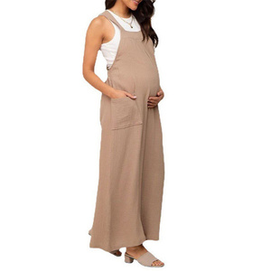 Abbigliamento Casual <span class=keywords><strong>premaman</strong></span> spalline larghe senza maniche con tute per donne incinte per abiti comodi - Product Image 6