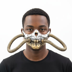Máscara de Meia-Face Steampunk Wasteland <span class=keywords><strong>Skull</strong></span> para Halloween, Fantasia de Terror e Decoração de Casa - Product Image 1