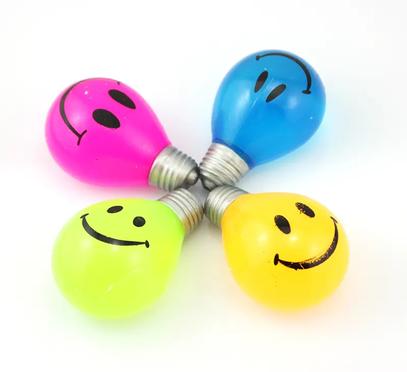 Hot Wholesale Anti-Stress Relief Funny Colorful Environmental-Friendy TPR Squishy Smily Bulb Venting Water Balls
