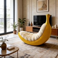 Canapé-lit banane moderne et créatif, canapé-lit de luxe, fauteuil inclinable unique en forme de fruit, meuble d'appoint pour salon