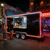 Food Truck de rue pour hot-dogs, churros, café, maïs sucré, avec cuiseurs vapeur