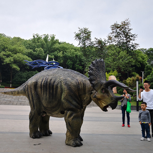 2 personnes Marche Animatronique Réaliste Dinosaure <span class=keywords><strong>triceratops</strong></span> costume - Product Image 2
