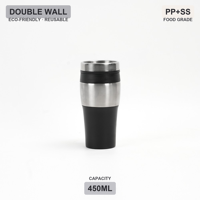 Mug de voyage isotherme en acier inoxydable de 450 ml avec couvercle, double paroi, protection personnalisée de qualité, pour voiture, 16 oz