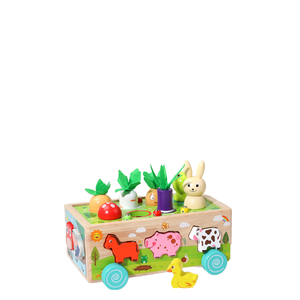 <span class=keywords><strong>Jeu</strong></span> d'apprentissage préscolaire Montessori en bois personnalisé, écologique, lisse et poli, à double usage, avec animaux de ferme et voitures, pour le <span class=keywords><strong>jeu</strong></span> de correspondance et la pêche - Product Image 2
