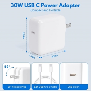 <span class=keywords><strong>Cargador</strong></span> Rápido USB-C <span class=keywords><strong>de</strong></span> 30W para Portátiles <span class=keywords><strong>Mac</strong></span> Book Pro/<span class=keywords><strong>Air</strong></span> 2022 2020 2019 2018, para iPhone 17/16/15/14/Pro/Pro Max/Plus/Mini, Cable USB-C - Product Image 2