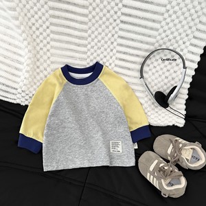 Camiseta de Manga Larga de Algodón para Bebé Zhilan, Estilo Coreano, Traje de Otoño para Bebé, Nuevo Color en Contraste, <span class=keywords><strong>Ropa</strong></span> Cálida que Combina con Todo - Product Image 4