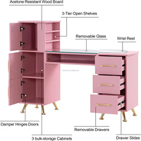 Table à ongles rose personnalisée - Prix fabricant You RICH, mobilier de salon de manucure transfrontalier pour la vente en gros
