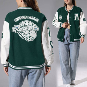 Customized Stand Collar Printed <b>Women</b> Varsity <b>Jacket</b> Logo Breathable Quick Dry Canvas <b>Lightweight</b> Winter Outdoor Full Sleeve - Product Image 2