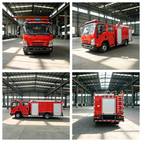 Nouveau camion-citerne de lutte contre les incendies Isuzu 4x2 diesel, réservoir d'eau de 5000 L, système de pompage à jet, véhicule de sauvetage d'urgence