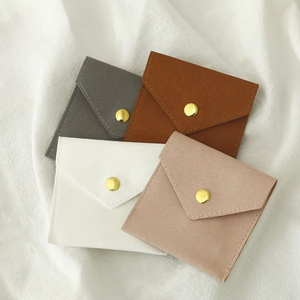 Bolsa de microfibra para joyería, bolsa con botón, sobre personalizado para joyería, bolsa para guardar anillos y pulseras, logotipo personalizado - Product Image 2