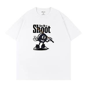 Camiseta blanca para hombre de Blackwhite con estampado de 8 bolas, manga corta, algodón, transpirable, ropa informal Q71 - Product Image 4