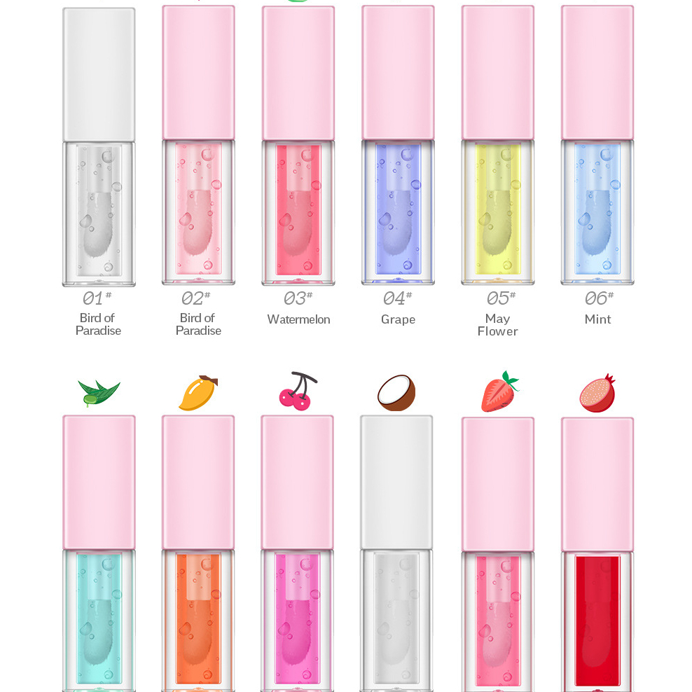 Оптовая продажа, низкий минимальный заказ, фирменная торговая марка, блеск для губ с фруктовым ароматизатором, масло для губ, арбуз, высокое качество, прозрачное розовое масло для губ для веганов