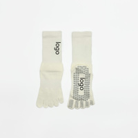 Chaussettes de sport antidérapantes à 5 doigts avec logo personnalisé, couleurs au choix, essentielles pour le sol, pour le yoga, le pilates et les entraînements en salle