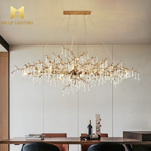 Lampadario a Sospensione LED Post-Moderno Creativo in Rame Massiccio, Design a Rami Lunghi, Stile Nordico Minimalista di Alta Gamma - Product Image 3