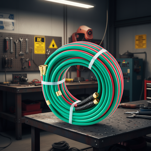 Manguera de oxígeno y acetileno de 1/4 de pulgada, 50 pies, grado R, 300 psi, para soldadura y soldadura fuerte - Product Image 2