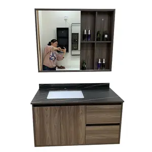 High End Customization Eerste Keuze Moderne Designer Beschadigd Led Spiegel Muur Opknoping Houten Vanity Badkamer Kasten Te Koop