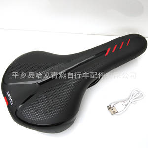 Selle de vélo Savadia avec lumière LED, siège de vélo de montagne confortable pour adultes unisexes, noir, rouge, bleu, blanc - Product Image 5