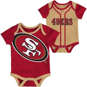 FOXA San Francisco 49ers Infant <b>Bodysuit</b> Set <b>Red</b> Gold Team Logo Short Sleeve 0-24 Months - Product Image 1