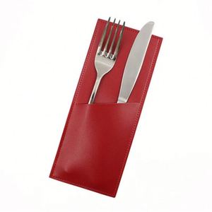 Stocked PU Leather Cutlery Sleeve Elegant Utensil Holders Pouch Bags <b>Portable</b> Knife and Fork Silverware Sleeves for Cafe <b>Bar</b> - Product Image 5