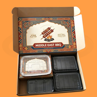Nouvelle boîte à lunch portable pliable et recyclable avec barbecue au charbon intégré et fermeture magnétique