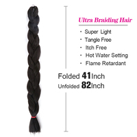 100% Kanekalon 82 Pouces 165G Ultra Tresses Fibre Synthétique Afrelle pour Tressage Cheveux Synthétiques Kanekalon Japonais