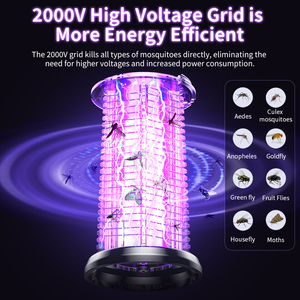 Zapper per Zanzare Bionico a Onde Luminose 360°, Delicato, Anti-Riflesso, Esclusivo, con Tecnologia Gathered Light Wave °   Rete Protettiva con Lampada Antizanzare e Luce da Campeggio - Product Image 5