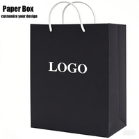 Sacs en carton noir mat personnalisés, impression UV, gaufrage, sacs cadeaux haut de gamme, poignées longues, ruban, boutiques, petits modèles