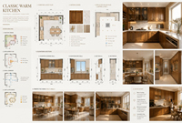 Armoires de cuisine sur mesure en bois massif sculpté de luxe avec armoire à vin en verre pour villa de style européen