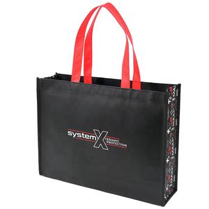 Nouveau design Sac à main imprimé avec logo Sac <span class=keywords><strong>noir</strong></span> non tissé pour vêtements, chaussures et achats - Product Image 3