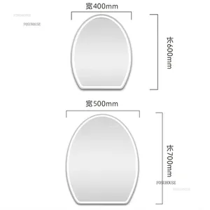 Miroirs de bain ovales Miroirs de salle de bain anti-buée intelligents avec lumière Miroir de maquillage led suspendu au mur décoratif design - Product Image 6