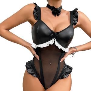 विदेशी व्यापार यूरोपीय संघ संयुक्त राज्य अमेरिका के नए सेक्सी अंडरवियर सुंदर धनुष कढ़ाई सैतिन मेष - Product Image 5