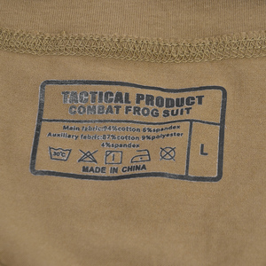 T-shirt a maniche corte mimetica tattica in cotone con collo a <span class=keywords><strong>Polo</strong></span> di colore marrone - Product Image 5