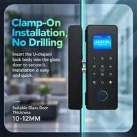 Serrure de porte intelligente KERUI avec empreinte digitale, entrée sans clé, écran TFT, déverrouillage par code, carte et application, sans perçage pour bureau
