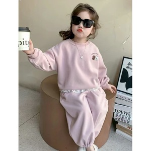 Set Maglione con Stampa Animalier per Ragazze, Stile Principessa Chic Occidentale, Casual Primavera/Autunno, Due Pezzi, Manica Lunga, Cotone/Poliestere - Product Image 4